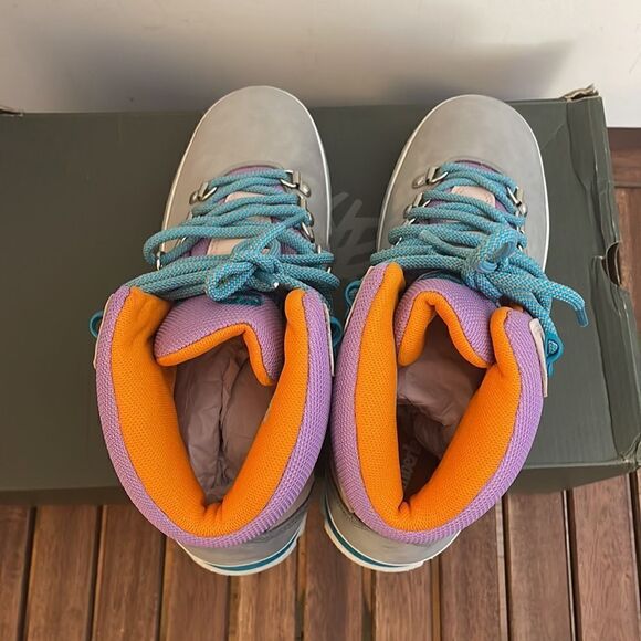 Timberland Euro Hiker Boots Gray Purple Turquoise Women 7.5(TB0A412WD52) - Picture 6 of 14